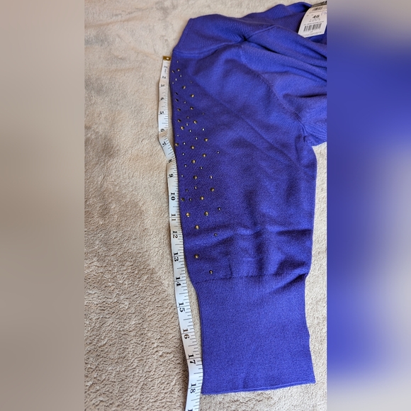 Betty Barclay studded sleeves purple top XL - Picture 7 of 8